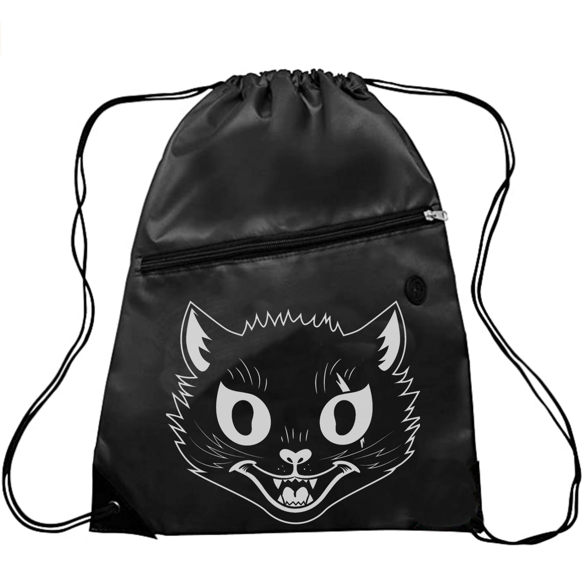 Black Cat Drawstring Gym Backpack – Catfight Coffee